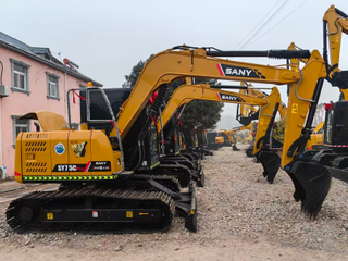 Used SANY SY75 Compact Crawler Excavator 7.5Ton Small Construction Machine For Sale